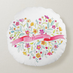 Almofada Redonda Travesseiro decorativo do buquê Nanna