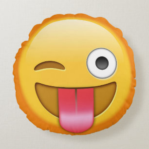 Almofada Redonda Travesseiro decorativo engraçado de Emoji