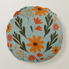 Almofada Redonda Travesseiro decorativo Floral Bonito Colorido Flor