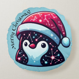 Almofada Redonda Travesseiro decorativo Galaxy Penguin | Decoração 