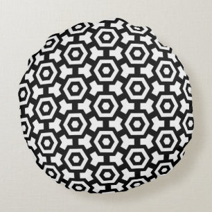 Almofada Redonda Travesseiro decorativo Hexagon Rings