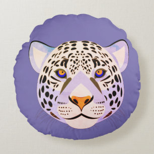 Almofada Redonda Travesseiro decorativo Lilac & Orange Leopardo