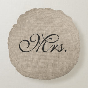 Almofada Redonda Travesseiro decorativo Marrom escuro Sra. Burlap R