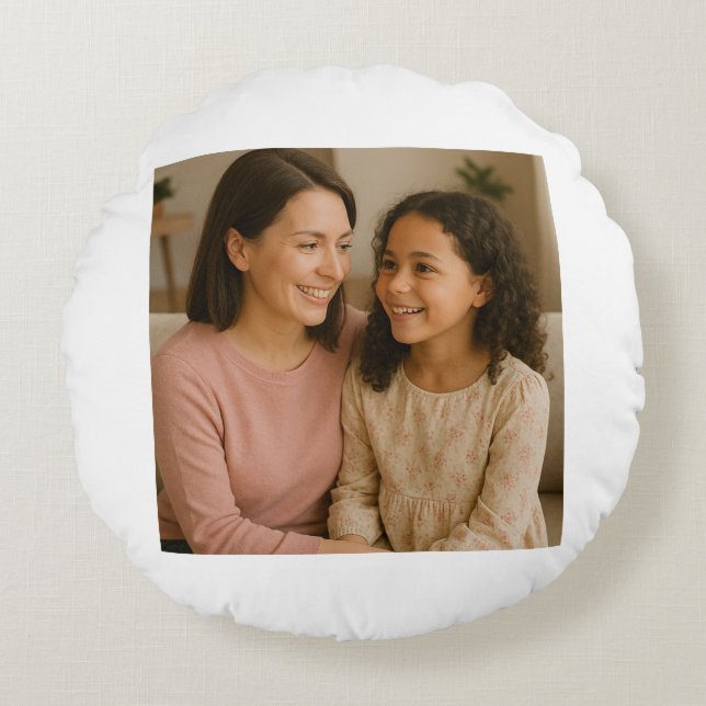 Almofada Redonda Travesseiro decorativo personalizado (Frente)