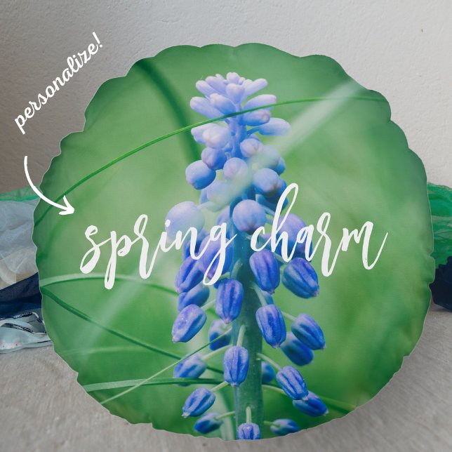 Almofada Redonda Travesseiro decorativo primavera (Hyacinth de Uvas (Criador carregado)