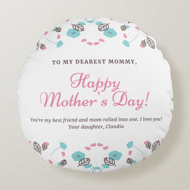 Almofada Redonda Travesseiro decorativo redondo (16") (Frente)