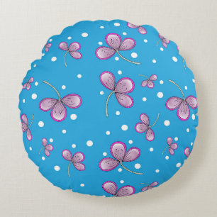Almofada Redonda Travesseiro decorativo redondo branco, cor-de-rosa