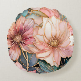 Almofada Redonda Travesseiro decorativo redondo Colorido de Tinta F