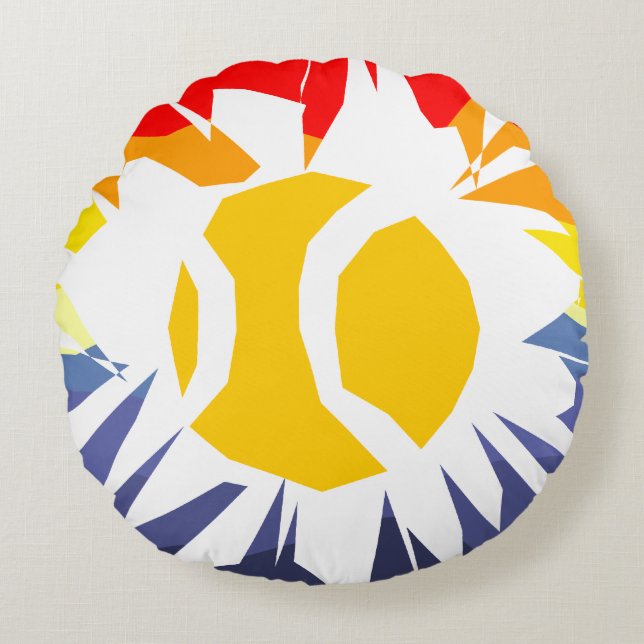 Almofada Redonda Travesseiro decorativo redondo com design tênis co (Frente)