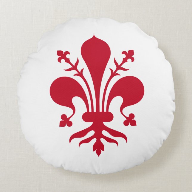 Almofada Redonda Travesseiro decorativo redondo com pavilhão de Flo (Frente)