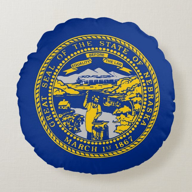 Almofada Redonda Travesseiro decorativo redondo com pavilhão de Neb (Frente)