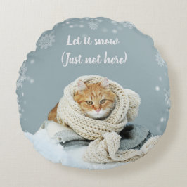 Almofada Redonda Travesseiro decorativo Redondo de Gato de Neve