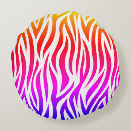 Almofada Redonda Travesseiro decorativo redondo de impressão zebra 