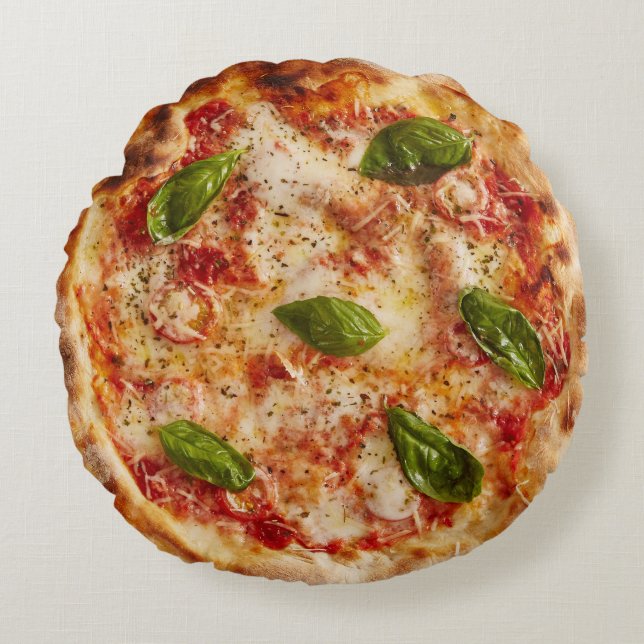 Almofada Redonda Travesseiro decorativo redondo de pizza (Frente)