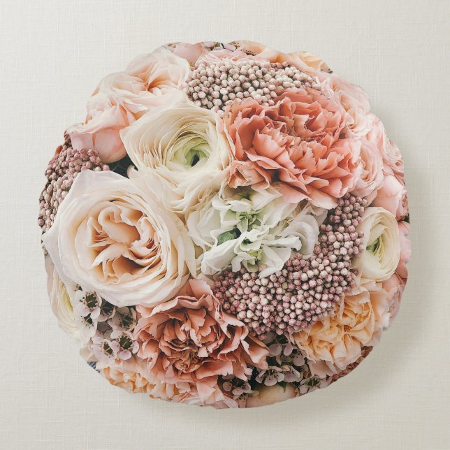 Almofada Redonda Travesseiro decorativo redondo de poliéster escova (Frente)