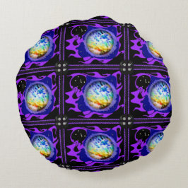 Almofada Redonda Travesseiro decorativo redondo de poliéster escova