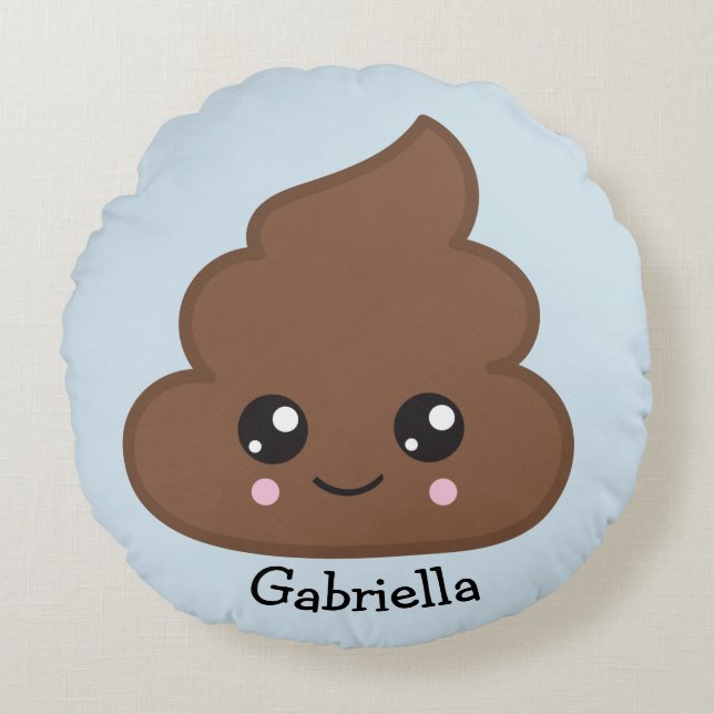 Almofada Redonda Travesseiro decorativo redondo decorativo de Emoji (Frente)