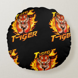 Almofada Redonda Travesseiro decorativo redondo Design Tiger