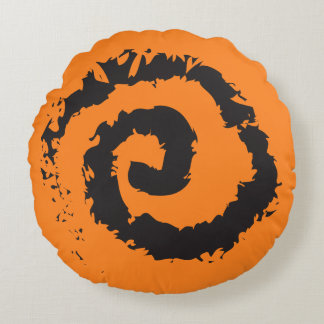 Almofada Redonda Travesseiro decorativo redondo ESPIRAL DE LARANJA 