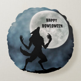 Almofada Redonda Travesseiro decorativo redondo, Howling Werewolf