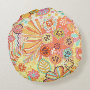 Almofada Redonda Travesseiro decorativo redondo Impressão Floral mu