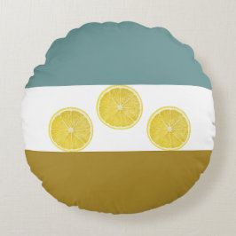 Almofada Redonda Travesseiro decorativo redondo Modern Lemon Trio