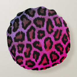 Almofada Redonda Travesseiro decorativo redondo rosa-Leopardo