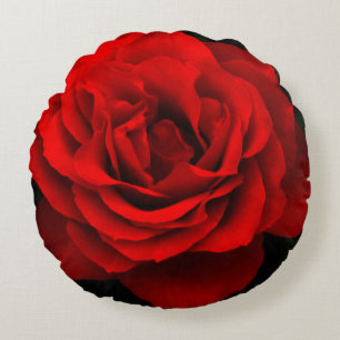 Almofada Redonda Travesseiro decorativo redondo Rosa vermelha de in