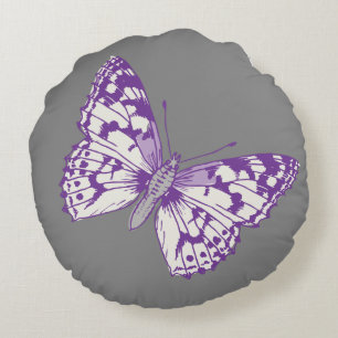 Almofada Redonda Travesseiro decorativo redondo roxo cinzento das