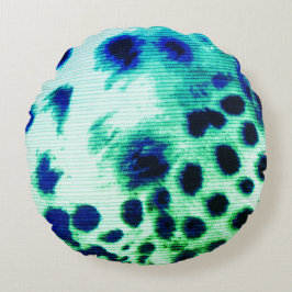 Almofada Redonda Travesseiro decorativo Redondo Verde Exótico Leopa