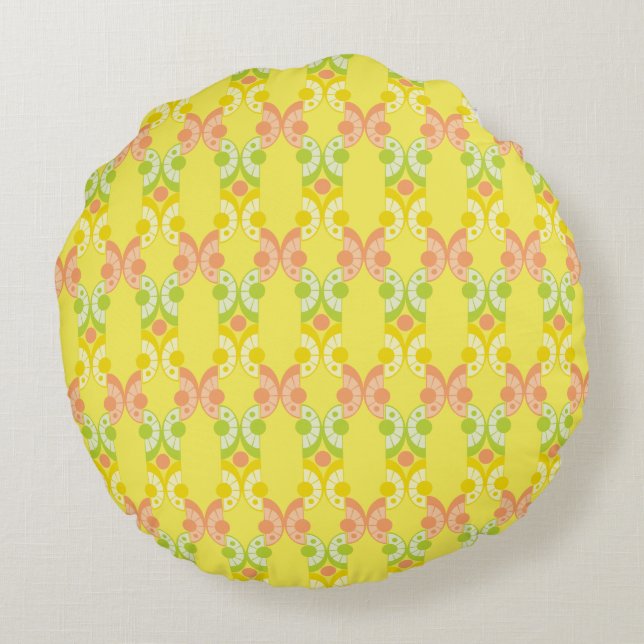 Almofada Redonda Travesseiro decorativo Retro Citrus Round (Verso)