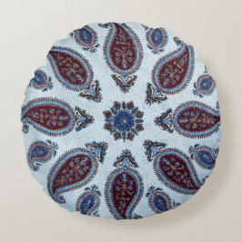 Almofada Redonda Travesseiro decorativo Round Paisley com Padrão de
