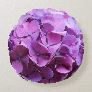Almofada Redonda Travesseiro decorativo roxo da pétala do Hydrange