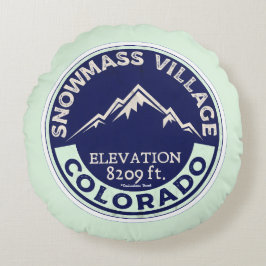 Almofada Redonda Travesseiro Decorativo Ski Snowmass CO