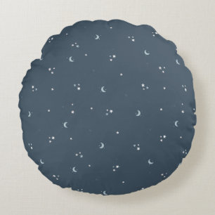 Almofada Redonda Travesseiro decorativo Starry Night Sky Moon & Sta