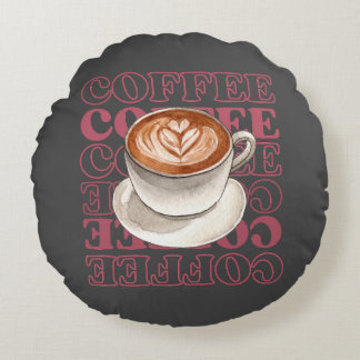 Almofada Redonda travesseiro decorativo temático de café