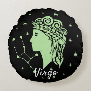 Almofada Redonda Travesseiro decorativo Virgo Zodiac