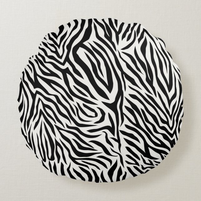 Almofada Redonda Travesseiro decorativo Zebra Round (16") (Frente)