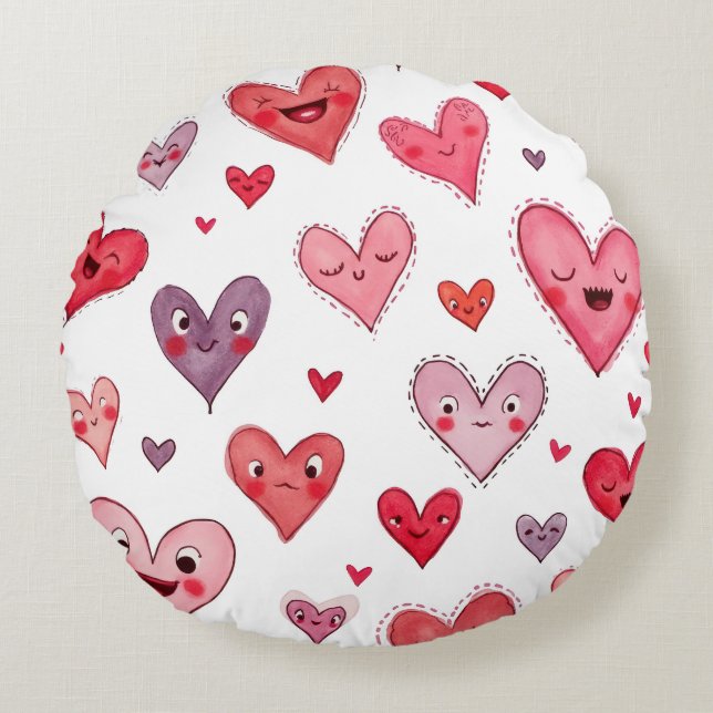 Almofada Redonda travesseiro dia de os namorados (Frente)