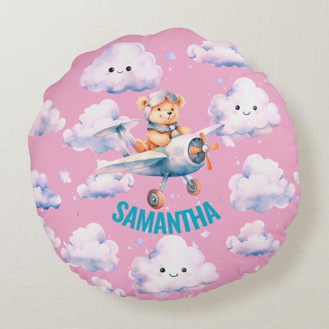 Almofada Redonda Travesseiro do Ursinho piloto (Verso)