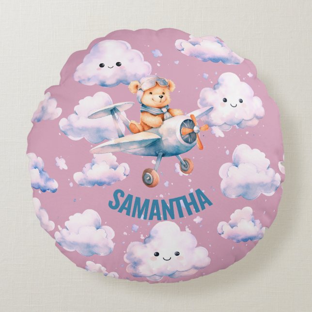 Almofada Redonda Travesseiro do Ursinho piloto (Frente)