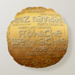 Almofada Redonda Travesseiro Dourado Internacional Weihnachten Navi