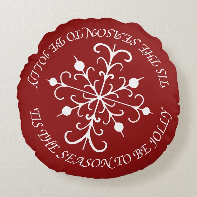 Almofada Redonda Travesseiro Floco de Neve (Frente)