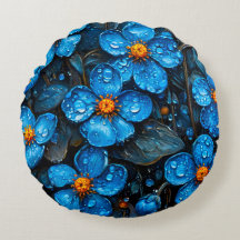 Travesseiro Floral Azul Presente para Mamãe Decora