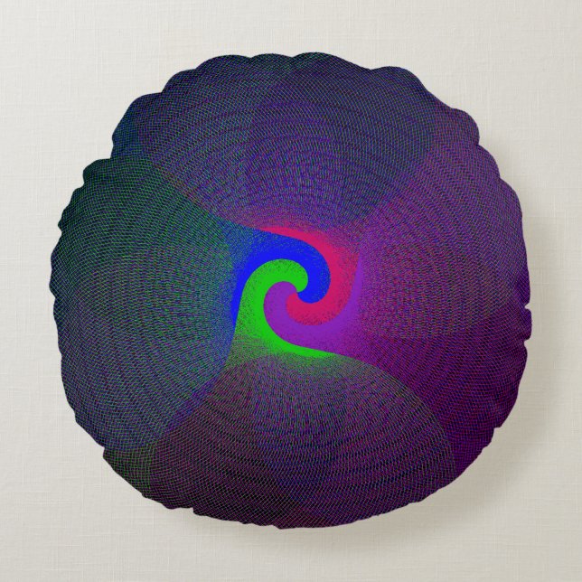 Almofada Redonda Travesseiro Geométrico Redondo Colorido Central (Frente)
