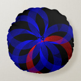 Almofada Redonda Travesseiro Geométrico Revoltante Vermelho