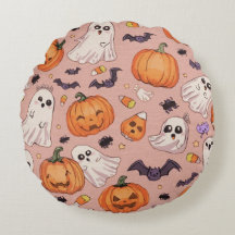 Travesseiro giro do Halloween bonito - Pumpkins e