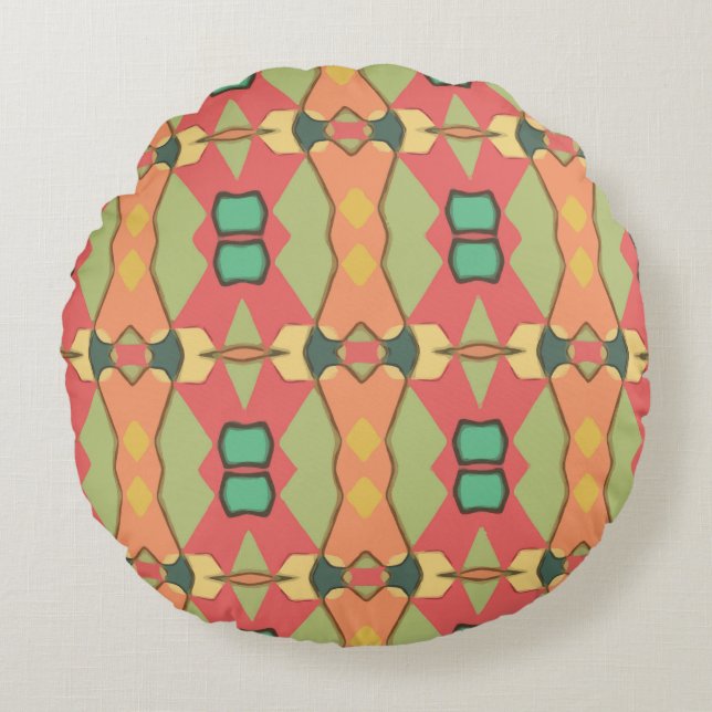 Almofada Redonda travesseiro impressão africano (Frente)