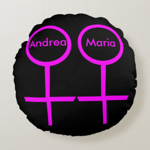 Almofada Redonda Travesseiro personalizável de lésbicas