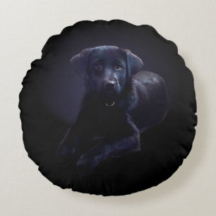Almofada Redonda Travesseiro preto Rosey Puppy Dog Travesseiro deco